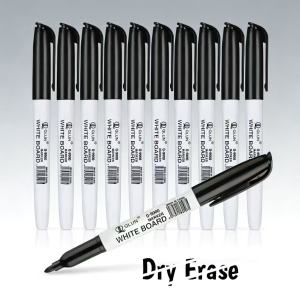 12Pcs Large Capacity Erasable Whiteboard Markers Water-Based Ink Black Dry Erase Pens for Office School Teaching Supplies