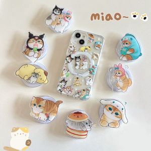 Mofusand Cat Themed Magnetic Absorption iPhone 15 pro Max Case Cute Cartoon Protective Cover Wireless Charging Stand Compatible with Apple 14 And 13