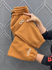 Winter Fleece Lined Harlan Pants High Waist Candy Colored Loose Slimming Casual Style Sweatpants Trendy Korean Version