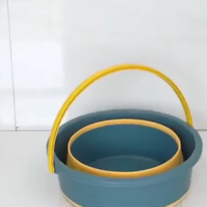 IKI Foldable Collapsible Portable Water Bucket with Handle Baldi Lipat Collapsible Pail Baldi Kecil Camping Tong