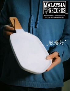 Nordic Ceramic Color Plate Wooden handle Luxury Ins Style Steak Breakfast Dessert Matte /北欧风格带把盘碟陶瓷