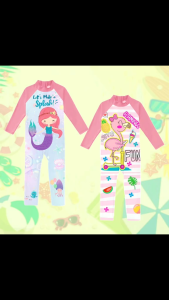 BAJU RENANG ANAK PEREMPUAN DIVING ONE PIECE LENGAN PANJANG KARAKTER KARTUN