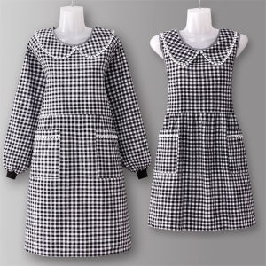 Pure Cotton Long Sleeve Apron Womens Kitchen Cooking Utility Vest Commercial Restaurant Special Work Uniform Anti-Dirt Home Use