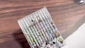 Bandai | 12 Chiếc Snoopy Cao Cấp Xóa Được Màu Xanh Trung Tính Bút Gel 0.5 Mm Fine Point Anime Phụ Kiện Dành Cho Học Sinh Trường Văn Phòng Viết Hàng Ngày