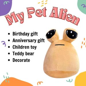 22cm My Pet Alien Pou Plush Toy Big Eye Cartoon Alien Plushie Stuffed Doll Hot Game Figure Gifts for Fans