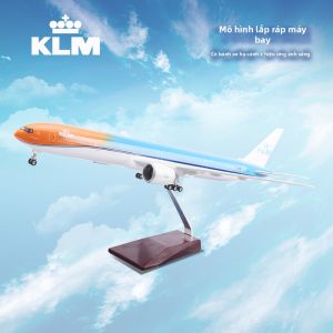 JIZHICHEN | Mô Hình Máy Bay Boeing B777 Giả Lập Với Cửa Sổ Hạ Cánh Và Đèn