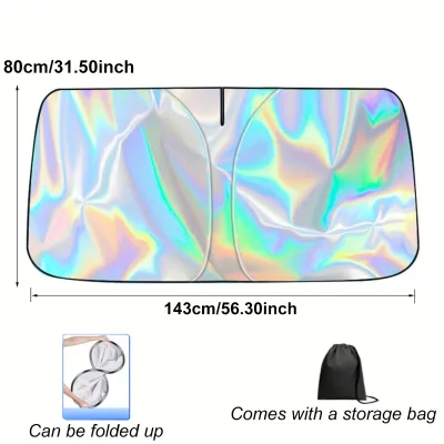 1pc Car Sun Shade Summer Windshield Sunshade Foldable Laser Sun Protector Keeps Vehicle Cool Interior Protection UV Rays