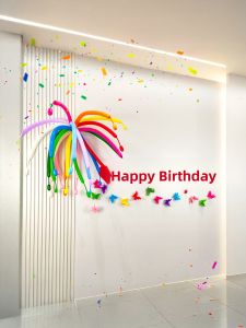 ETY | Dopamine Fireworks Balloons Party Backdrop Home Edition Simple Decoration