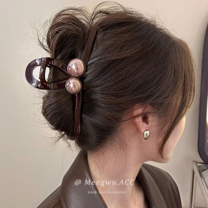 MENGWU | High-quality Pearl Clip Large Hair Clip For Women Autumn and Winter Hairstyling