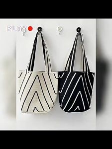 COEMA รูปแบบคลื่นถักโครเชต์กระเป๋าด้านบนวรรณกรรมถักกระเป๋าถือกระเป๋าสะพายแฟชั่นผู้หญิงขนาดใหญ่