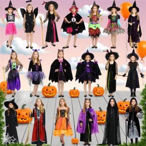Childrens Halloween Costume Witch Dress up Party Outfit Girls Devil Skirt Nursery Magic Show Performance Clothing