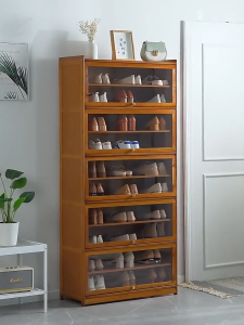 Bamboo mall Shoe Cabinet Shoe Rack Organizer With Cover Shoe Storage Large Capacity Over 40+Pairs Indoor
