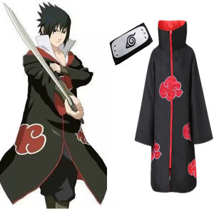 Naruto Costume Akatsuki Cloak Cosplay Sasuke Uchiha Cape Cosplay Halloween Costume Set Cosplay costume Robe Set Cosplay Christmas Costume Characters Costume