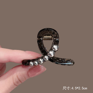 2025 New Pearl Hair Clip Crossed Half-Updo Side Bangs Small Clip Elegant Adult Fashion Hair Accessories Korean Style
