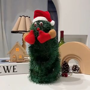Rotating Electric Christmas Tree Electric Singing Dancing Christmas Tree Plush Toy Figurine Christmas Dancing Santa Christmas Dancing Tree Electric to Rotate Tabletop Christmas Tree Plush Gifts for Family Friends Toddlers Kids