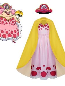 Onepiece Charlotte Lingo Cosplay Costume Halloween Anime Performance Costume Pirate King Themed Clothing Accessory