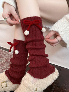 JIFANPAUL | Red Lolita Bow Furry Mid-Calf Socks
