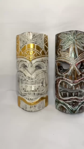 DEKORASI TOPENG TIKI SUKU ASMAT ETNIK KAYU 30CM KERAJINAN TANGAN HANDMADE KHAS BALI