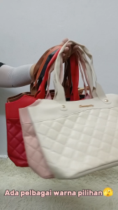 SUPERINN SY Simple Embroidered Large Tote Handbag Shoulder Bag Beg Wanita Crossbody Sling