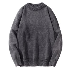 HENGYUANXIANG | Hengyuanxiang Mens Thickened Pure Cotton Knitted Sweater Loose Fit Base Layer Shirt Fashionable Autumn Winter Warm Top