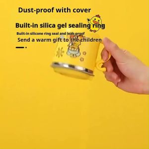 [loveme 258]Kids straw cups Breakfast cups Portable spoons Lidded cups Milk cups Student cups Double insulation cups双层保温杯