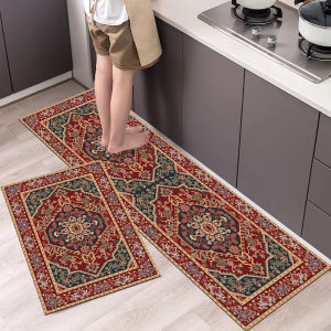 VIKAMA 1PC/2PC Crystal Velvet Kitchen Carpet Bathroom Absorbent Mats Toilet Entrance Floor Mats Door Rug Home Decoration