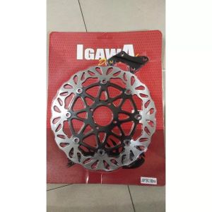 Piringan cakram depan igawa hitam gerigi uk 300mm plus breket motor jupiter z