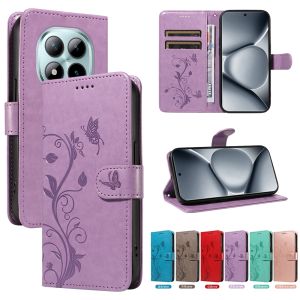 Butterfly Flower Leather Magnetic Case For Xiaomi Redmi Note 15 14 13 12 11 10 9 8 Pro Plus 5G 4G 12S 14S Wallet Bags Flip Cover