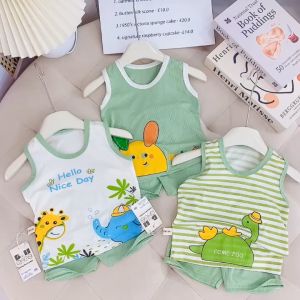 Bộ Ba Lỗ Hello Mặc Hè Cho Bé Trai Vải Thun Tăm Lạnh Co Giãn Thoáng Mát (6-16kg)