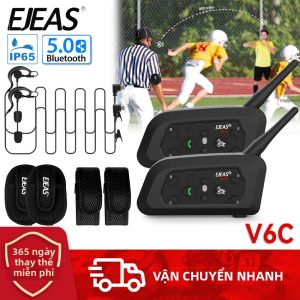 Tai Nghe Bluetooth EJEAS V6C PRO Dành Cho Trọng Tài Đàm Thoại Toàn Băng Tần Chống Nước Móc Tai Thiết Bị Liên Lạc Bóng Đá Với Chức Năng Khử Tiếng Ồn