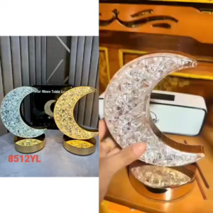 Lampu Meja Kristal LED 3 Warna Sentuhan Desain Estetika Minimalis Model bintang Bulan Oval dan Love