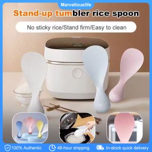 Creative Tumbler Anti-Stick Rice Spoon Rice Spoon Can Stand Cartoon Gravity Tumbler Rice Spoon Kitchen Tools