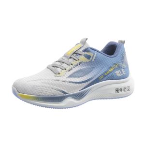 Mens New Korean Ultralight Shock Absorption Student Sports Running Shoes - Black/Orange/Blue