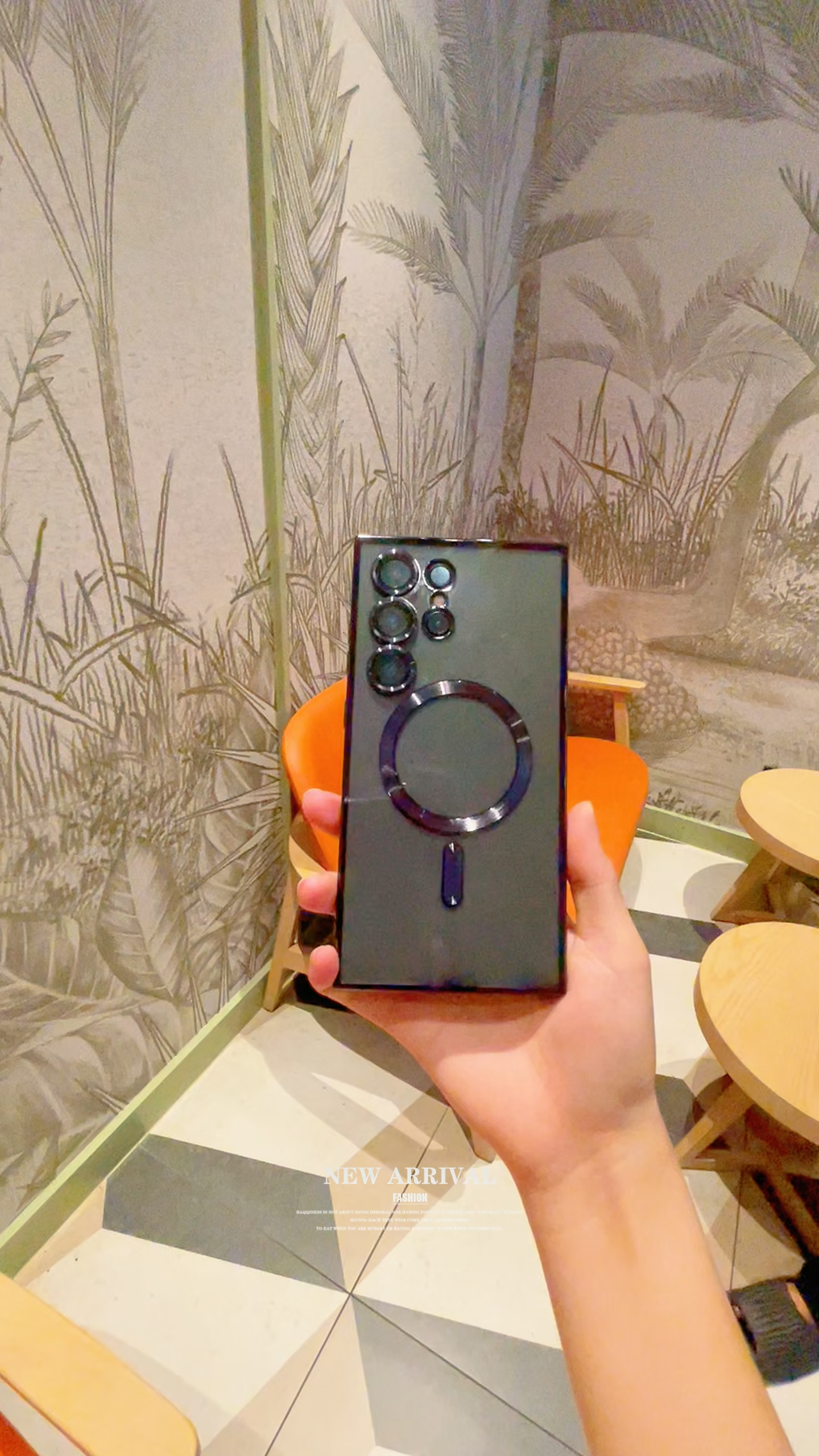 เคสกระจก แม่เหล็ก กันรอยเลนส์กล้อง Samsung Galaxy S23 S22 Ultra พร้อมเลนส์กล้องฝาครอบป้องกันเต็มรูป - สี