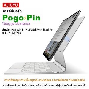 AJIUYU เมจิกคีย์บอร์ดสำหรับ iPad Pro 11/12.9/13 M4 M3 M2 Air 4/5/6/7 Smart Pogo Pin การเชื่อมต่อโดยตรงมัลติทัชแบ็คไลท์