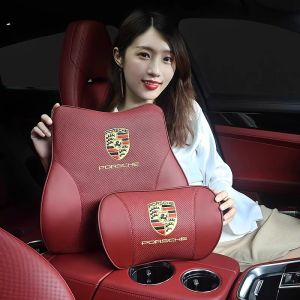 Suitable for Porsche Cayenne Cayenne Headrest Genuine Leather Macan Panamera 718911 Waist Cushion Neck Pillow