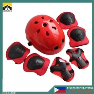 【 3-8 Years】SOULASE 7pcs Adjustable Skate Cycling Bike Safety Helmet Knee Elbow Pad Toddler Helmet for Kids Girls Boys Sport Protective Gear Set Knee Elbow Wrist Pads For Roller Skating Skateboard BMX Scooter Cycling