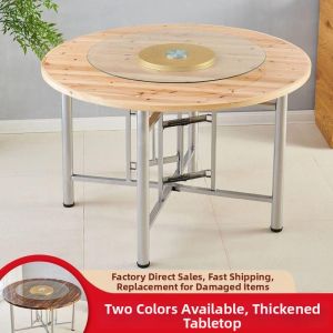 Foldable Multifunction Circular Wooden Tabletop