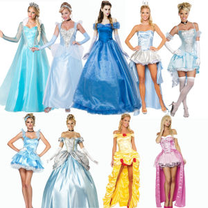 Adult Halloween Costume Disney Princess Snow White Dress Cinderella Masquerade Ball Performance Evening Gown Show Costume