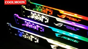 COOLMOON ที่ค้ำการ์ดจอ ขาค้ำการ์ดจอ ROG AORUS MSI 28cm/25cm แบบมีไฟ RGB ARGB 5V Cool Moon RGB graphics card bracket