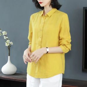 เสื้อเชิ้ตแขนยาวทรงหลวมสไตล์เกาหลีสำหรับฤดูใบไม้ร่วงปี 2024 เสื้อคลุมกันแดดแบบลำลองสำหรับผู้หญิง ผ้าเดนิม ทรงหลวม สไตล์เกาหลี