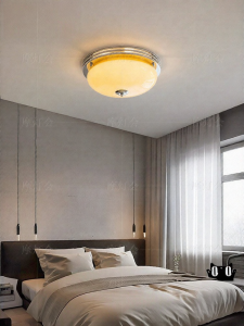 FANCY LAMP CLUB | French Cream Style Glass Mid-Century Modern Ceiling Light