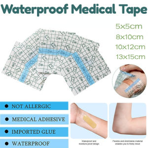 100Pcs Waterproof Medical Tape Transparent Anti-allergic PU Film Wound Dressing Fixation Tape