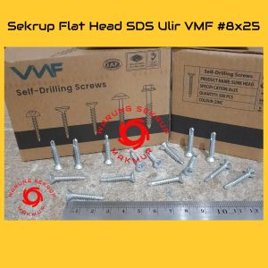 (1 Box) Sekrup Roofing SDS FH 8x25 / Skrup Flat Head 2.5CM