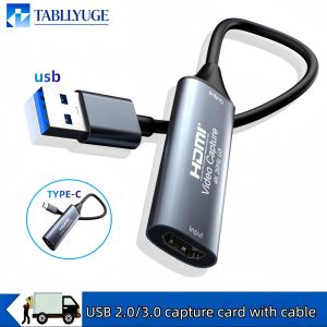 USB-C 2.0/3.0 HDMI Video Capture Card Supports 4K1080 HDMI to Type-C Video Capture Suitable for PC Android and Windows Systems