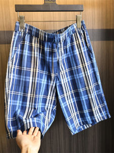 Quần Short Kẻ Caro Cotton Nguyên Chất Cho Nam Mùa Hè 2025 Quần Dài Thường Ngày Thoải Mái Rộng Rãi Co Giãn Quần Dài Năm Điểm