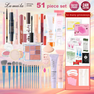 38Pcs Makeup Set Cosmetic Kit Liquid Foundation+Concealer+Eyeshadow Palette+Face Powder+Powder Blusher+Mascara+Eyeliner+Eyebrow pencil+Lip Glaze+Eyelash curler