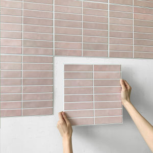 1/10pcs 3D Tile Stickers Self-adhesive 3D Pink Wall Stickers for Kitchen and Bathroom Water Mold Resistant 30x30cm
