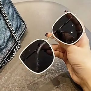 Fashion wind Korean style glasses net red hot style metal retro sunglasses big frame big face UV protection sunglasses太阳镜