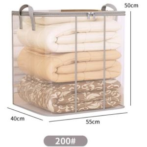 Túi Đựng Quần Áo Trong Suốt Dung Tích Lớn Bằng PVC Có Khóa Kéo Và Tay Cầm Gấp Gọn Được Dùng Để Di Chuyển Và Đóng Gói
